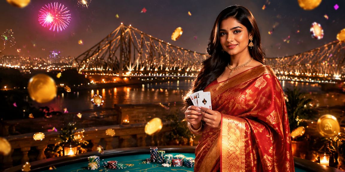 Players enjoying Teen Patti game session in traditional saree attire